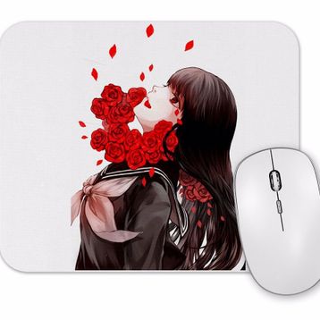 Baskı Dükkanı Girl Rose Mouse Pad
