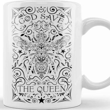 Baskı Dükkanı God Save The Queen Bee Kupa Bardak