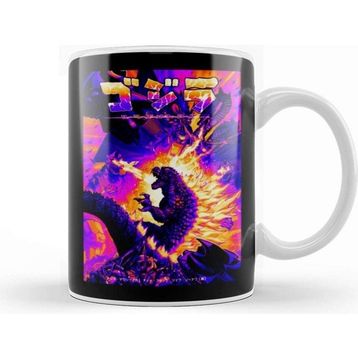 Baskı Dükkanı Godzilla Retro Godzilla Alien Kupa Bardak