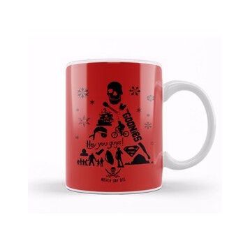 Baskı Dükkanı Goonies Christmas Tree Silhouette Kupa