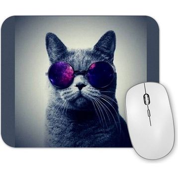 Baskı Dükkanı Gözlüklü Kedi Cats Mouse Pad