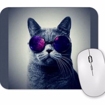 Baskı Dükkanı Gözlüklü Kedi Cats Mouse Pad