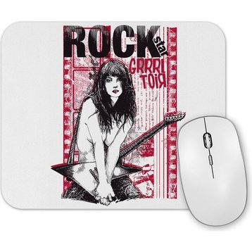 Baskı Dükkanı Grrrl Riot Rock Mouse Pad