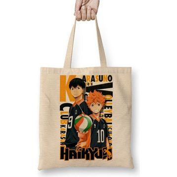 Baskı Dükkanı Haikyuu Volleyball Karasuno Bez Çanta