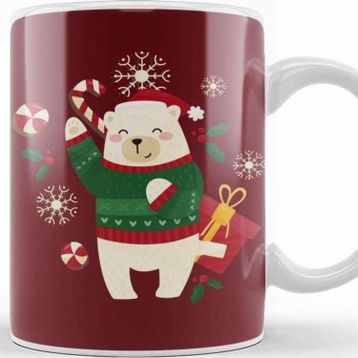 Baskı Dükkanı Happy Christmas Polar Bear Kupa