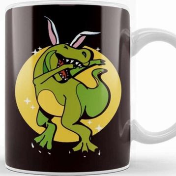 Baskı Dükkanı Happy Easter Dino Bunny T-Rex Rabbit Eggs Hunting Spring Kupa