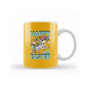 Baskı Dükkanı Happy Easter Unicorn Egg Hunt Kupa