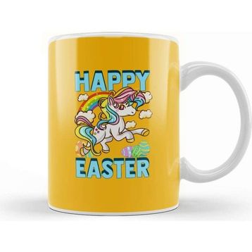 Baskı Dükkanı Happy Easter Unicorn Egg Hunt Kupa