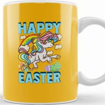 Baskı Dükkanı Happy Easter Unicorn Egg Hunt Kupa