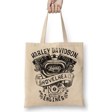 Baskı Dükkanı Harley Davidson Bez Kadın Günlük Çanta