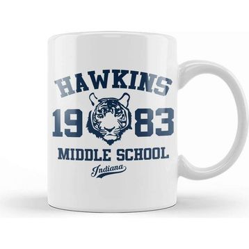 Baskı Dükkanı Hawkins Middle School Stranger Things Kupa