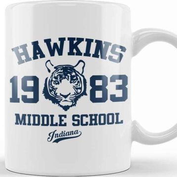 Baskı Dükkanı Hawkins Middle School Stranger Things Kupa