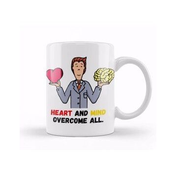 Baskı Dükkanı Heart And Mind Overcome All Kupa