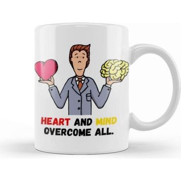 Baskı Dükkanı Heart And Mind Overcome All Kupa