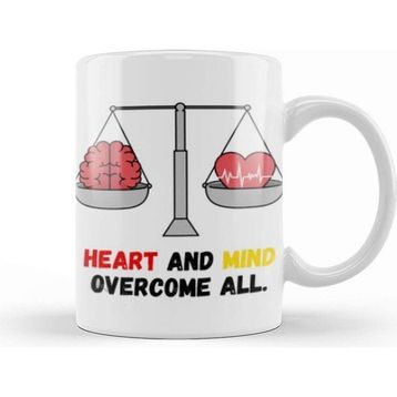 Baskı Dükkanı Heart And Mind Overcome All Kupa