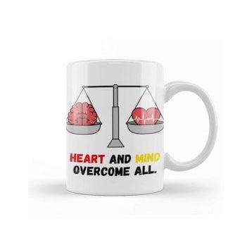 Baskı Dükkanı Heart And Mind Overcome All Kupa