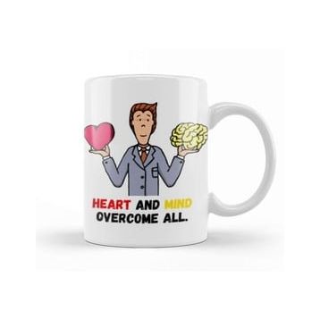 Baskı Dükkanı Heart And Mind Overcome All Kupa