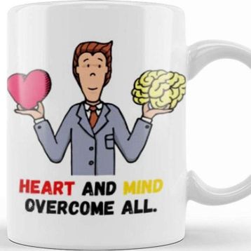 Baskı Dükkanı Heart And Mind Overcome All Kupa