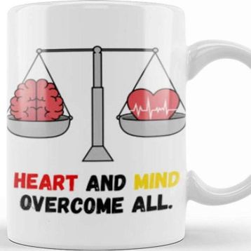 Baskı Dükkanı Heart And Mind Overcome All Kupa