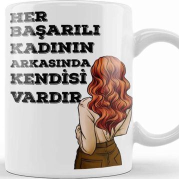 Baskı Dükkanı Her Kadın Başarılıdır Komik Kupa