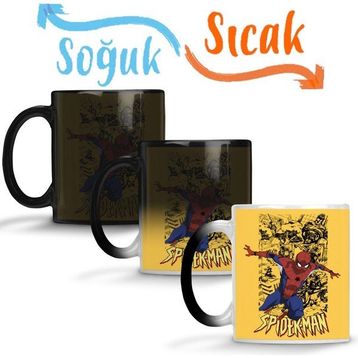 Baskı Dükkanı Homem Aranha Spider Man 02 Sihirli Porselen Kupa
