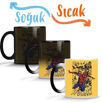 Baskı Dükkanı Homem Aranha Spider Man 02 Sihirli Porselen Kupa