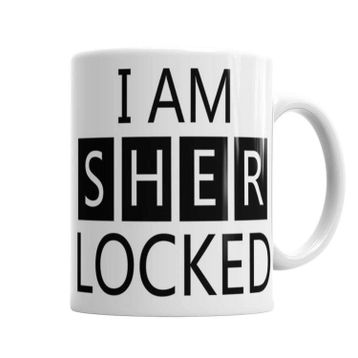 Baskı Dükkanı I am Sher Locked Sherlock Holmes Gun Sihirli Porselen Kupa