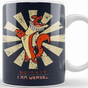 Baskı Dükkanı I Am Weasel Retro Japanese Kupa
