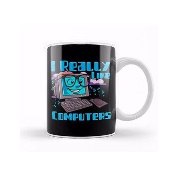 Baskı Dükkanı I Really Like Computers Nerdy Tech Guy Geek Kupa