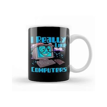 Baskı Dükkanı I Really Like Computers Nerdy Tech Guy Geek Kupa