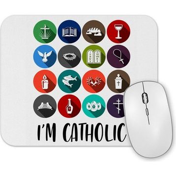Baskı Dükkanı Im Catholic Mouse Pad