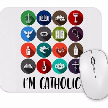 Baskı Dükkanı Im Catholic Mouse Pad
