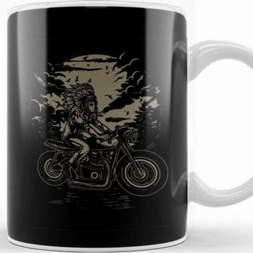 Baskı Dükkanı Indian Chief Motorcycle Kupa