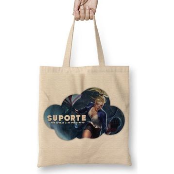 Baskı Dükkanı Janna Suporte Lol Bez Uzun Saplı Krem Rengi Çanta