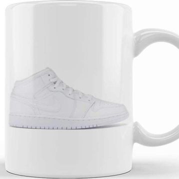 Baskı Dükkanı Jordan 1 Mid Gs White Kupa