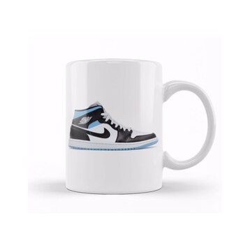 Baskı Dükkanı Jordan 1 Mid University Black White Kupa
