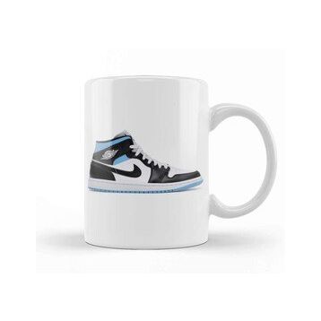Baskı Dükkanı Jordan 1 Mid University Black White Kupa