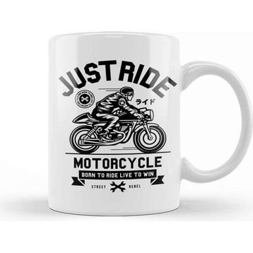 Baskı Dükkanı Just Ride Motorcycle Kupa
