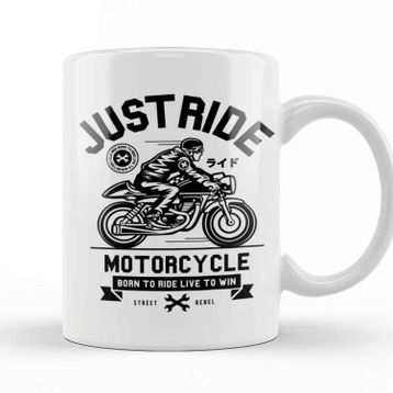 Baskı Dükkanı Just Ride Motorcycle Kupa