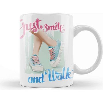 Baskı Dükkanı Just Smile And Walk Kupa