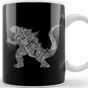 Baskı Dükkanı Kaiju Newspaper Collage Kupa