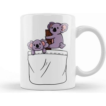 Baskı Dükkanı Kawaii Cute Koala Pocket Kupa