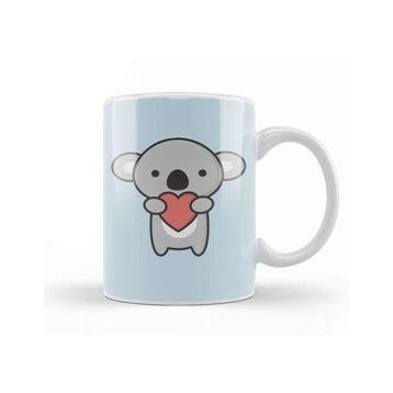 Baskı Dükkanı Kawaii Cute Koala With Heart Kupa