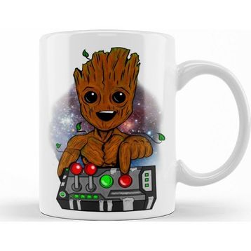 Baskı Dükkanı KB10071 Baby Groot Baby Tree Dont Push Porselen Kupa Bardak