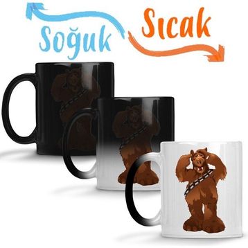 Baskı Dükkanı KB10303 Chewbacca Alf Bacca Porselen Kupa Bardak