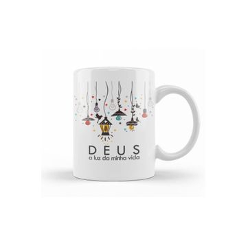 Baskı Dükkanı KB10430 Deus Minha Luz Porselen Kupa Bardak