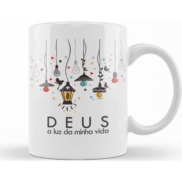Baskı Dükkanı KB10430 Deus Minha Luz Porselen Kupa Bardak