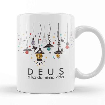 Baskı Dükkanı KB10430 Deus Minha Luz Porselen Kupa Bardak