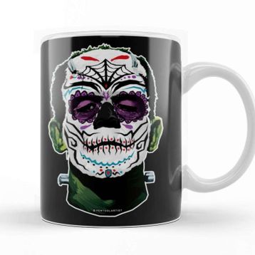 Baskı Dükkanı KB10431 Dia De Los Muertos Day Of The Dead Monster Porselen Kupa Bardak