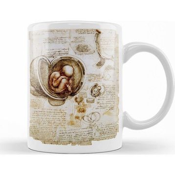 Baskı Dükkanı KB11101 Leonardo Da Vinci Fetus Porselen Kupa Bardak